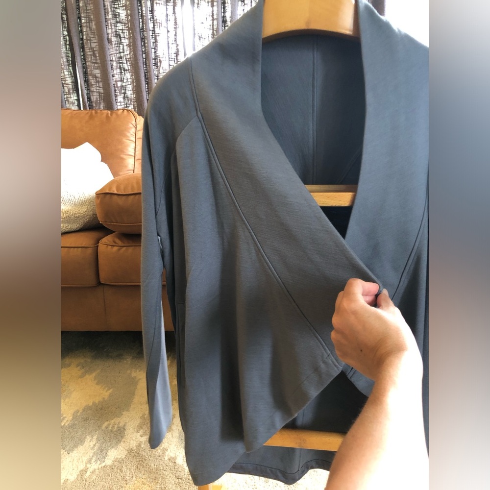 Helmut Lang New York Gray Open Draped Heavy Viscose Wool Cardigan Large EUC! - Picture 3 of 13